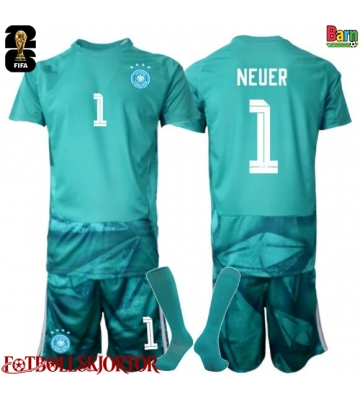 Tyskland Manuel Neuer #1 Målvakt Hemmakläder Barn VM 2026 Kortärmad (+ Korta byxor)